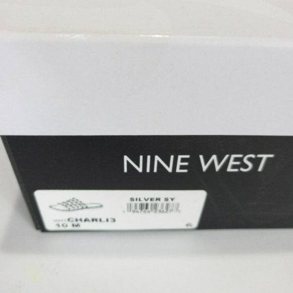 Nine West Charli Flat Jelly Slide Sandals Silver Gray -10 - Picture 8 of 8